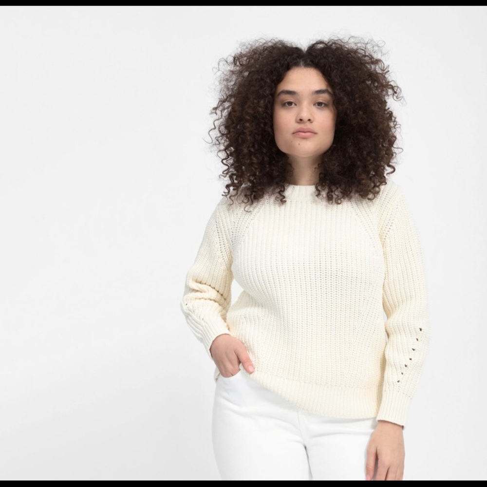 Everlane The Texture Cotton Crew - Bone